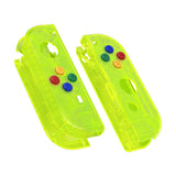 eXtremeRate Clear Lime Green Joycon Handheld Controller Housing with Full Set Buttons, DIY Replacement Shell Case for NS Switch JoyCon & OLED JoyCon - Joycon and Console NOT Included - CM511