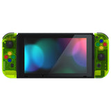 eXtremeRate Clear Lime Green Joycon Handheld Controller Housing with Full Set Buttons, DIY Replacement Shell Case for NS Switch JoyCon & OLED JoyCon - Joycon and Console NOT Included - CM511