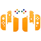 eXtremeRate Clear Orange Joycon Handheld Controller Housing with Full Set Buttons, DIY Replacement Shell Case for NS Switch JoyCon & OLED JoyCon - Joycon and Console NOT Included - CM515