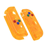 eXtremeRate Clear Orange Joycon Handheld Controller Housing with Full Set Buttons, DIY Replacement Shell Case for NS Switch JoyCon & OLED JoyCon - Joycon and Console NOT Included - CM515