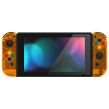 eXtremeRate Clear Orange Joycon Handheld Controller Housing with Full Set Buttons, DIY Replacement Shell Case for NS Switch JoyCon & OLED JoyCon - Joycon and Console NOT Included - CM515