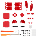 eXtremeRate Clear Red Replacement Full Set Buttons for Steam Deck LCD - JESDM006