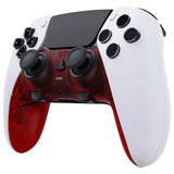 eXtremeRate Clear Red Top Bottom Decorative Trim Shell Compatible with ps5 Edge Controller DIY Replacement Front Back Clip Shell, Custom Plates Cover Compatible with ps5 Edge Controller - CXQEGM006