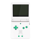 eXtremeRate Chameleon Green Purple Custom Full Set Buttons for Gameboy Advance SP, Replacement A B L R Button Power On Off Volume Button D-pad Key for GBA SP Console - Console NOT Included - ASPJ213