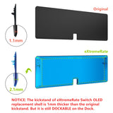 eXtremeRate Crystal Clear Blue Full Set Shell for Nintendo Switch OLED, Replacement Console Back Plate & Kickstand, NS Joycon Handheld Controller Housing & Buttons for Nintendo Switch OLED - AQUSOP009