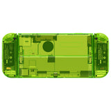 eXtremeRate Crystal Clear Lime Green Full Set Shell for Nintendo Switch OLED, Replacement Console Back Plate & Kickstand, NS Joycon Handheld Controller Housing & Buttons for Nintendo Switch OLED - AQUSOP015