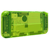 eXtremeRate Crystal Clear Lime Green Full Set Shell for Nintendo Switch OLED, Replacement Console Back Plate & Kickstand, NS Joycon Handheld Controller Housing & Buttons for Nintendo Switch OLED - AQUSOP015