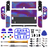 eXtremeRate Damascuscamo Full Set Shell for Nintendo Switch OLED, Replacement Console Back Plate & Kickstand, NS Joycon Handheld Controller Housing with Full Set Buttons for Nintendo Switch OLED - QNSOT010