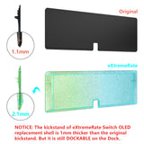 eXtremeRate Glitter Gradient Translucent Green Blue Full Set Shell for Nintendo Switch OLED, Replacement Console Back Plate & Kickstand, NS Joycon Handheld Controller Housing & Buttons for Nintendo Switch OLED - AQUSOP006