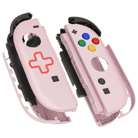 eXtremeRate D-Pad Version Replacement Full Set Shell Case with Buttons for Joycon 2 of Nintendo Switch 2 - Deluxe Version - Cherry Blossoms Pink - SZMNTM006