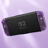 eXtremeRate D-Pad Version Replacement Full Set Shell Case with Buttons for Joycon 2 of Nintendo Switch 2 - Deluxe Version - Clear Atomic Purple - SZMNTM001