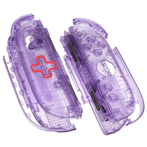 eXtremeRate D-Pad Version Replacement Full Set Shell Case with Buttons for Joycon 2 of Nintendo Switch 2 - Deluxe Version - Clear Atomic Purple - SZMNTM001