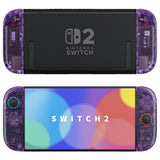 eXtremeRate D-Pad Version Replacement Full Set Shell Case with Buttons for Joycon 2 of Nintendo Switch 2 - Deluxe Version - Clear Atomic Purple - SZMNTM001