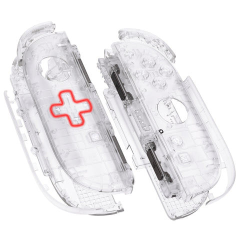 eXtremeRate D-Pad Version Replacement Full Set Shell Case with Buttons for Joycon 2 of Nintendo Switch 2 - Deluxe Version - Clear - SZMNTM004