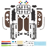 eXtremeRate D-Pad Version Replacement Full Set Shell Case with Buttons for Joycon 2 of Nintendo Switch 2 - Deluxe Version - Wood Grain - SZMNTS001