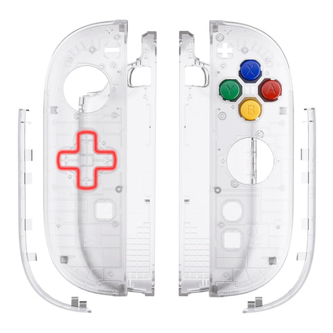 eXtremeRate D-Pad Version Replacement Full Set Shell Case with Buttons for Joycon 2 of Nintendo Switch 2 - Essence Version - Clear - SXANTM004