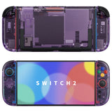 eXtremeRate D-Pad Version Replacement Full Set Shells with Buttons for Nintendo Switch 2 - Essence Version - Clear Atomic Purple - CHUNTM001