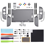 eXtremeRate D-Pad Version Replacement Full Set Shells with Buttons for Nintendo Switch 2 - Essence Version - Clear Slate Black - CHUNTM002