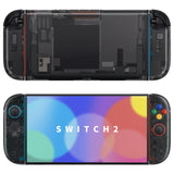 eXtremeRate D-Pad Version Replacement Full Set Shells with Buttons for Nintendo Switch 2 - Essence Version - Clear Slate Black - CHUNTM002