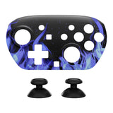 eXtremeRate DIY Replacement Faceplate Shell with Thumbsticks for Nintendo Switch 2 Pro Controller - Blue Flame - CNLPTR003