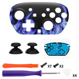 eXtremeRate DIY Replacement Faceplate Shell with Thumbsticks for Nintendo Switch 2 Pro Controller - Blue Flame - CNLPTR003