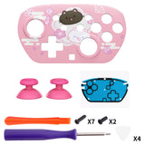 eXtremeRate DIY Replacement Faceplate Shell with Thumbsticks for Nintendo Switch 2 Pro Controller - Cherry Blossoms Kitten - CNLPTR009