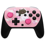 eXtremeRate DIY Replacement Faceplate Shell with Thumbsticks for Nintendo Switch 2 Pro Controller - Cherry Blossoms Kitten - CNLPTR009
