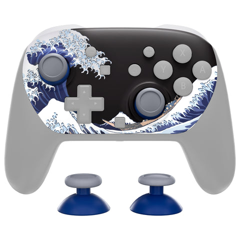 eXtremeRate DIY Replacement Faceplate Shell with Thumbsticks for Nintendo Switch 2 Pro Controller - The Great Wave Off Kanagawa - CNLPTR001