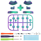 eXtremeRate DIY Replacement Full Set Buttons for Nintendo Switch 2 - Chameleon Green Purple - BEWNTP003