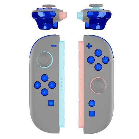 eXtremeRate DIY Replacement Full Set Buttons for Nintendo Switch 2 - Chrome Blue - BEWNTD004