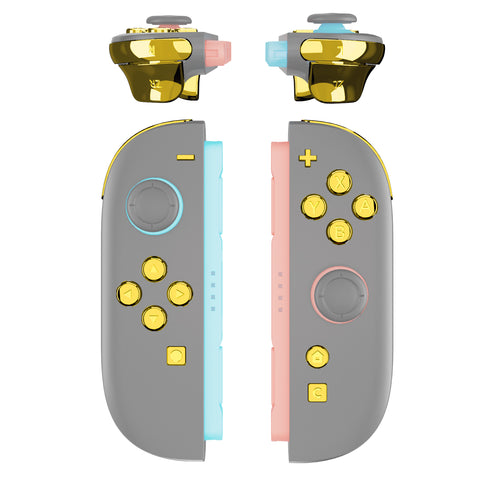 eXtremeRate DIY Replacement Full Set Buttons for Nintendo Switch 2 - Chrome Gold - BEWNTD001