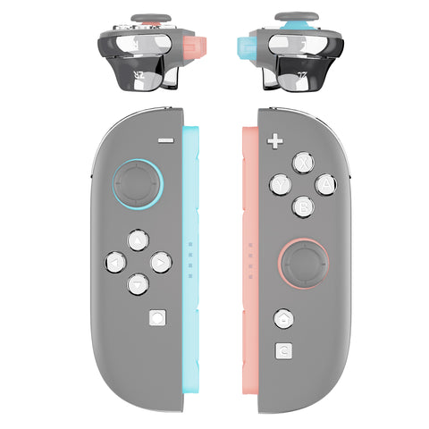 eXtremeRate DIY Replacement Full Set Buttons for Nintendo Switch 2 - Chrome Silver - BEWNTD002