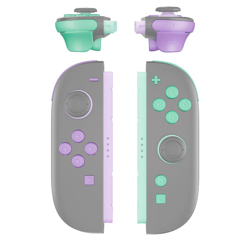 eXtremeRate DIY Replacement Full Set Buttons for Nintendo Switch 2 - Purple & Green - BEWNTM015