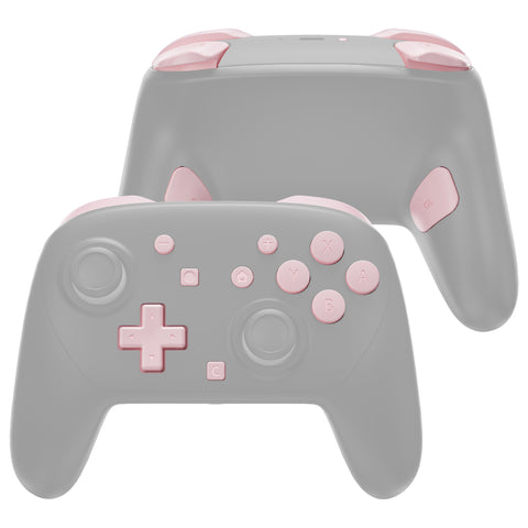 eXtremeRate DIY Replacement Full Set Buttons for Nintendo Switch 2 Pro Controller - Cherry Blossoms Pink - JMWPTM005