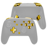 eXtremeRate DIY Replacement Full Set Buttons for Nintendo Switch 2 Pro Controller - Chrome Gold - JMWPTD001