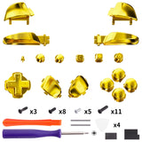 eXtremeRate DIY Replacement Full Set Buttons for Nintendo Switch 2 Pro Controller - Chrome Gold - JMWPTD001
