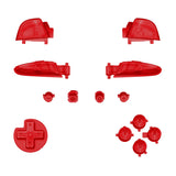 eXtremeRate DIY Replacement Full Set Buttons for Nintendo Switch Pro Controller - Clear Red - KRM541