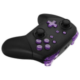 eXtremeRate DIY Replacement Full Set Buttons for Nintendo Switch Pro Controller - Crystal Clear Atomic Purple - KRP364