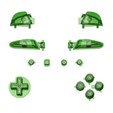 eXtremeRate DIY Replacement Full Set Buttons for Nintendo Switch Pro Controller - Crystal Clear Green - KRP365