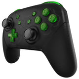 eXtremeRate DIY Replacement Full Set Buttons for Nintendo Switch Pro Controller - Crystal Clear Green - KRP365