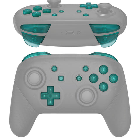 eXtremeRate DIY Replacement Full Set Buttons for Nintendo Switch Pro Controller - Emerald Green - KRM544