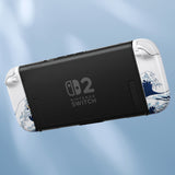 eXtremeRate DIY Replacement Full Set Shell Case with Buttons for Joycon 2 of Nintendo Switch 2 - Deluxe Version - The Great Wave - AWHNTT001