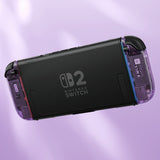 eXtremeRate DIY Replacement Full Set Shell Case with Buttons for Joycon 2 of Nintendo Switch 2 - Essence Version - Clear Atomic Purple - BSUNTM001