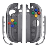 eXtremeRate DIY Replacement Full Set Shell Case with Buttons for Joycon 2 of Nintendo Switch 2 - Essence Version - Clear Slate Black - BSUNTM002