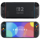 eXtremeRate DIY Replacement Full Set Shell Case with Buttons for Joycon 2 of Nintendo Switch 2 - Essence Version - Clear Slate Black - BSUNTM002