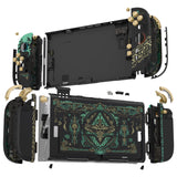 eXtremeRate DIY Replacement Full Set Shells with Buttons for Nintendo Switch 2 - Deluxe Version - Glow in Dark - Totem of Kingdom Black - QGRNTT002