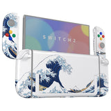 eXtremeRate DIY Replacement Full Set Shells with Buttons for Nintendo Switch 2 - Deluxe Version - The Great Wave - QGRNTT001