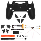 eXtremeRate Dawn Type-C Version Remap Kit for PS4 Controller JDM-040/050/055 with 6 Customizable Mapping Profiles, Black Redesigned Back Shell and 4 Back Buttons - RYKP4P001