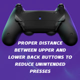 eXtremeRate Dawn Type-C Version Remap Kit for PS4 Controller JDM-040/050/055 with 6 Customizable Mapping Profiles, Black Redesigned Back Shell and 4 Back Buttons - RYKP4P001