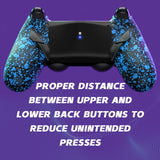 eXtremeRate Dawn Type-C Version Remap Kit for PS4 Controller JDM-040/050/055 with 6 Customizable Mapping Profiles, Textured Blue Redesigned Back Shell and 4 Back Buttons - RYKP4P005